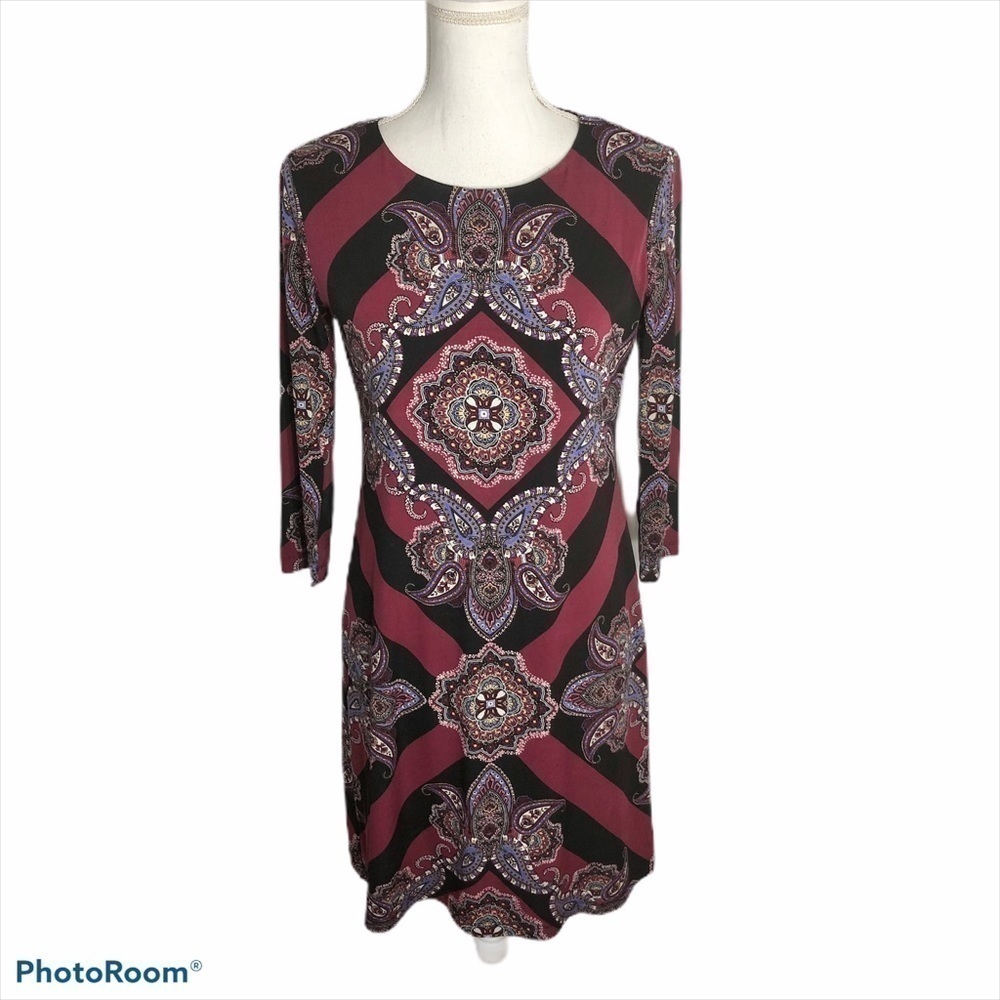 Donna Morgan Jersey Knit Dress Sz 4 Red Women’s